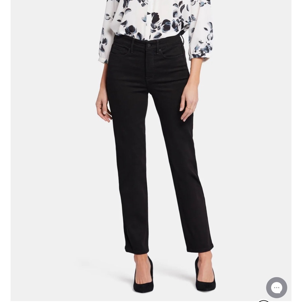NYDJ, new, size 14, sure stretch black denim, Callie high straight.